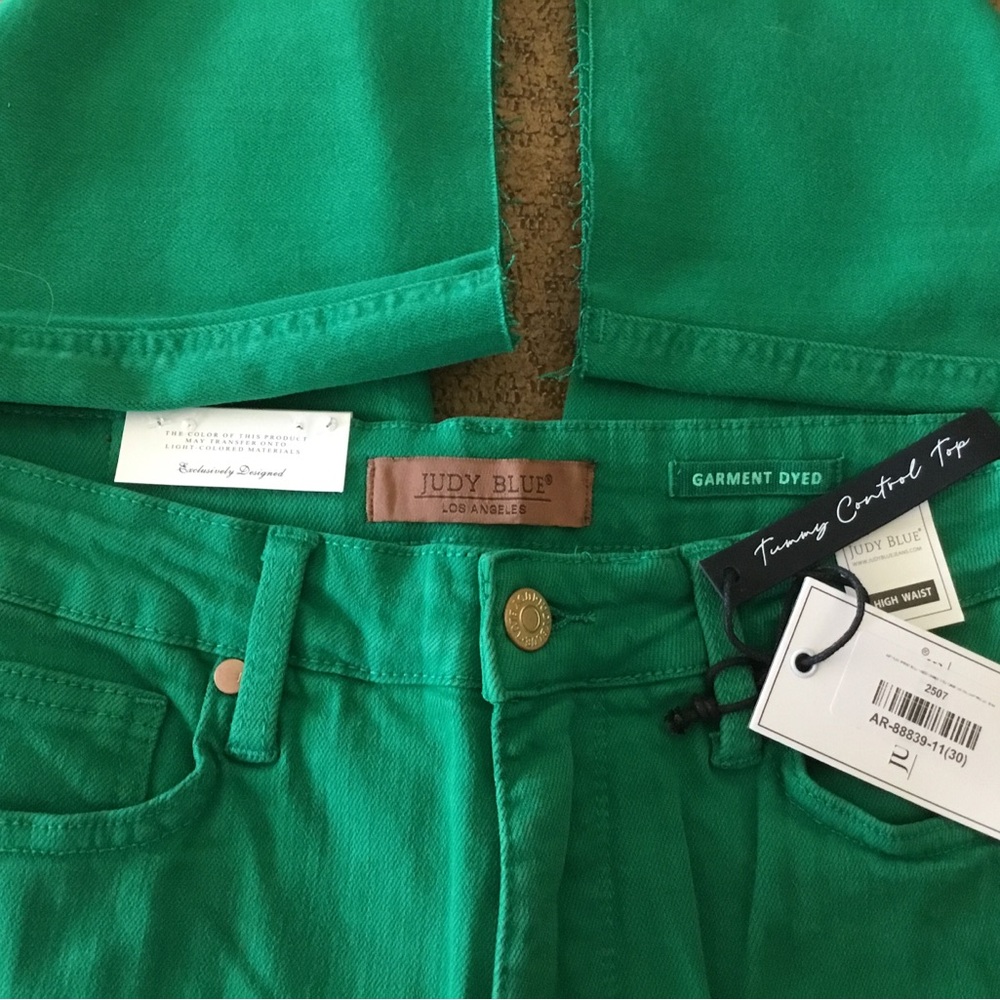 Judy Blue Tummy control,High Waisted, Cropped, Fray Hem Jeans